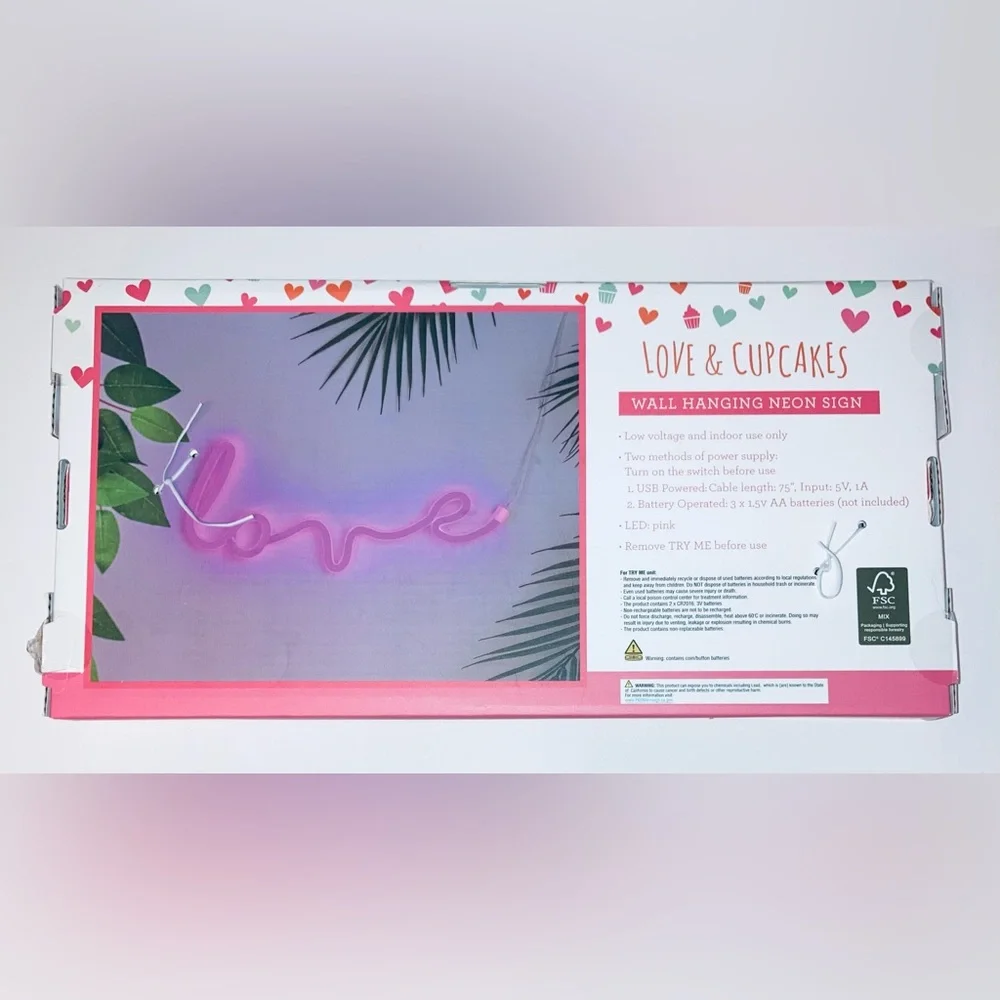 Love & Cupcakes LED Neon Love Sign - NEW!